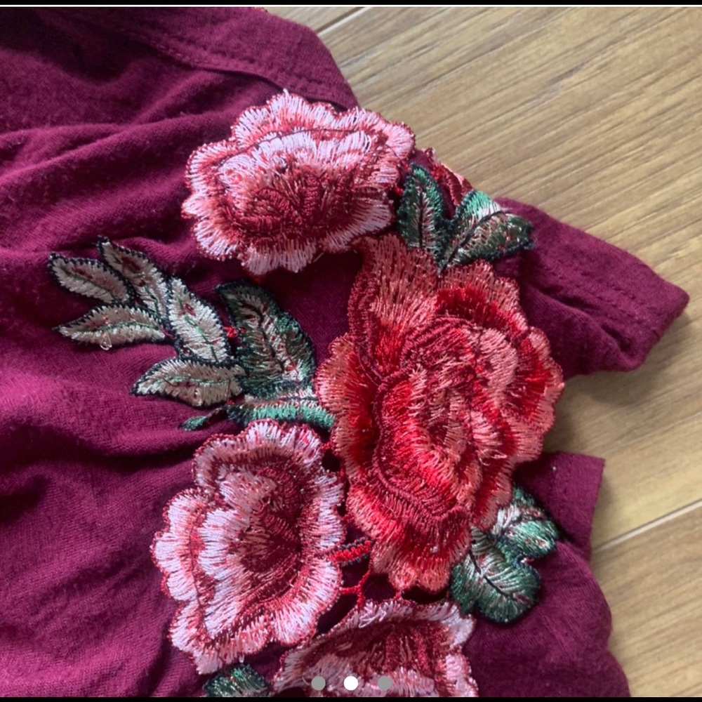 Maroon Off the Shoulder Shirt